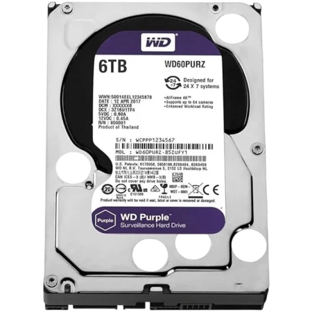 Western Digital (WD63PURU) Hikvision 6Tb 3.5" Surveillance DVR-NVR HDD