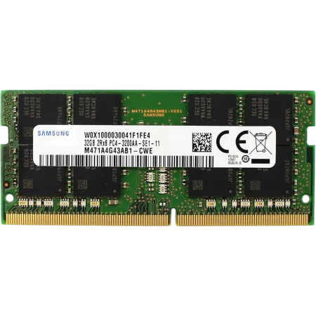 Samsung (M471A4G43AB1-CWE) 32Gb DDR4 PC4-3200AA SoDIMM - Single Rank, Double Sided, Green PCB
