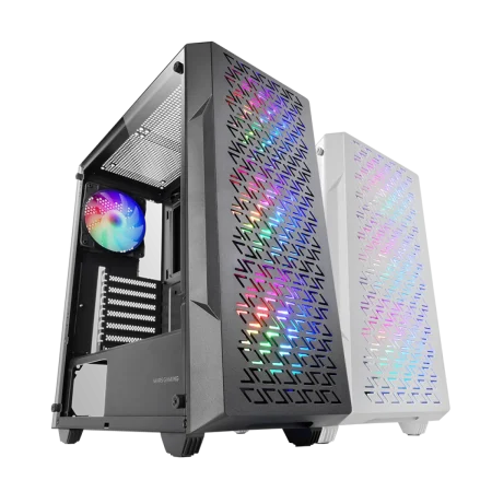 Mars (MCGEO) Mid tower Gaming Box Chassis with Tempered Glass - ATX - Black