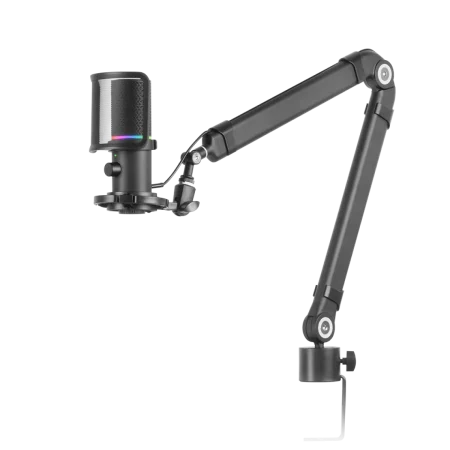 Mars (MMICXT) Studio Microphone with Mechanical Microphone Arm - Aluminum Body - Black