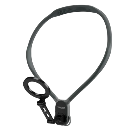 Promate (MagView) Flexible Neckband MagSafe Compatible Phone Mount for Handsfree POV - Black