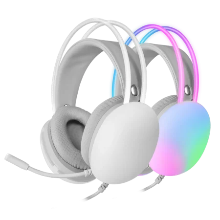 Mars (MH-GLOW) Wired Gaming Headset - 3.5mm / USB - RGB - White