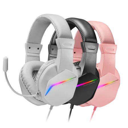 Mars (MH122W) Wired Gaming Headset - 3.5mm / USB - RGB - White
