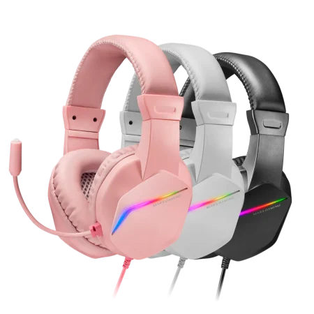 Mars (MH122P) Wired Gaming Headset - 3.5mm / USB - RGB - Pink