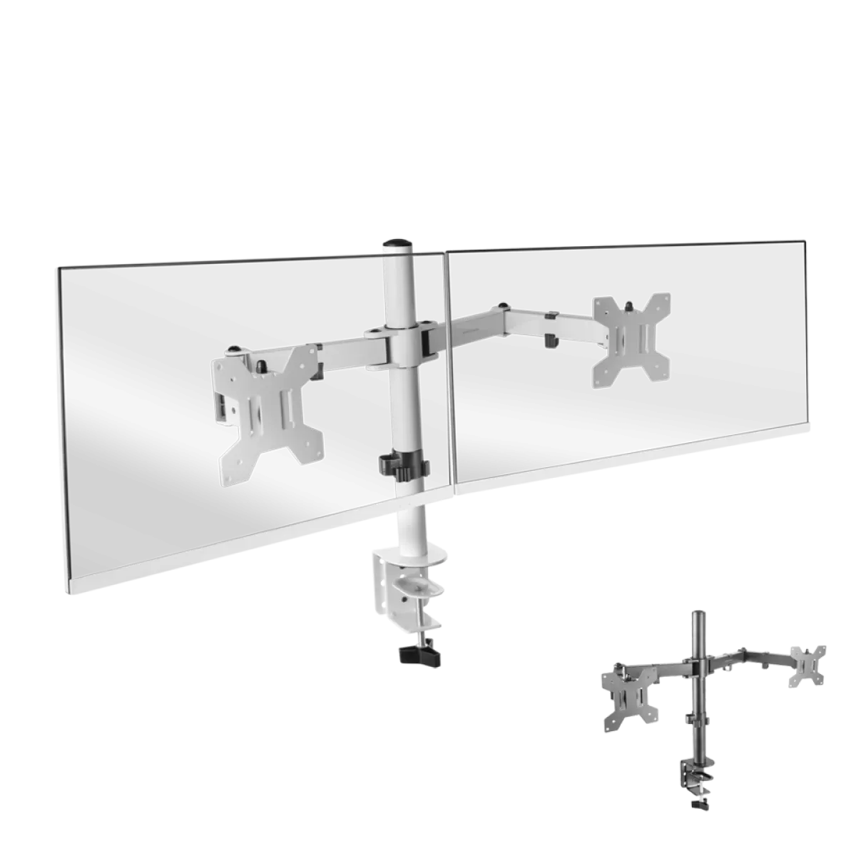 Mars (MARM2W) Dual Desk Monitor Arm - Fits 13" to 27" - White