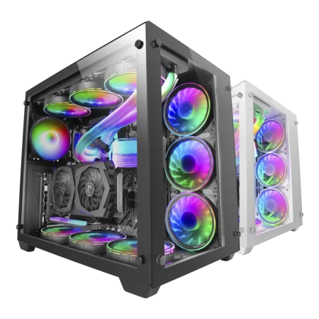 Mars (MCV3) Premium Gaming Custom Tower Chassis with Tempered Glass - E-ATX - Black