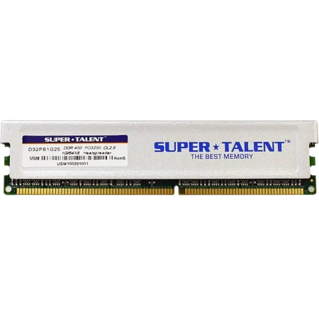 Super Talent RAM 1Gb DDR-400 PC3200 UDimm For Desktops - 184-Pin