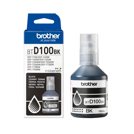 Brother (BTD100BK) Genuine Black High Capacity Ink for Brother Printer DCP-T230, T430W, T530W