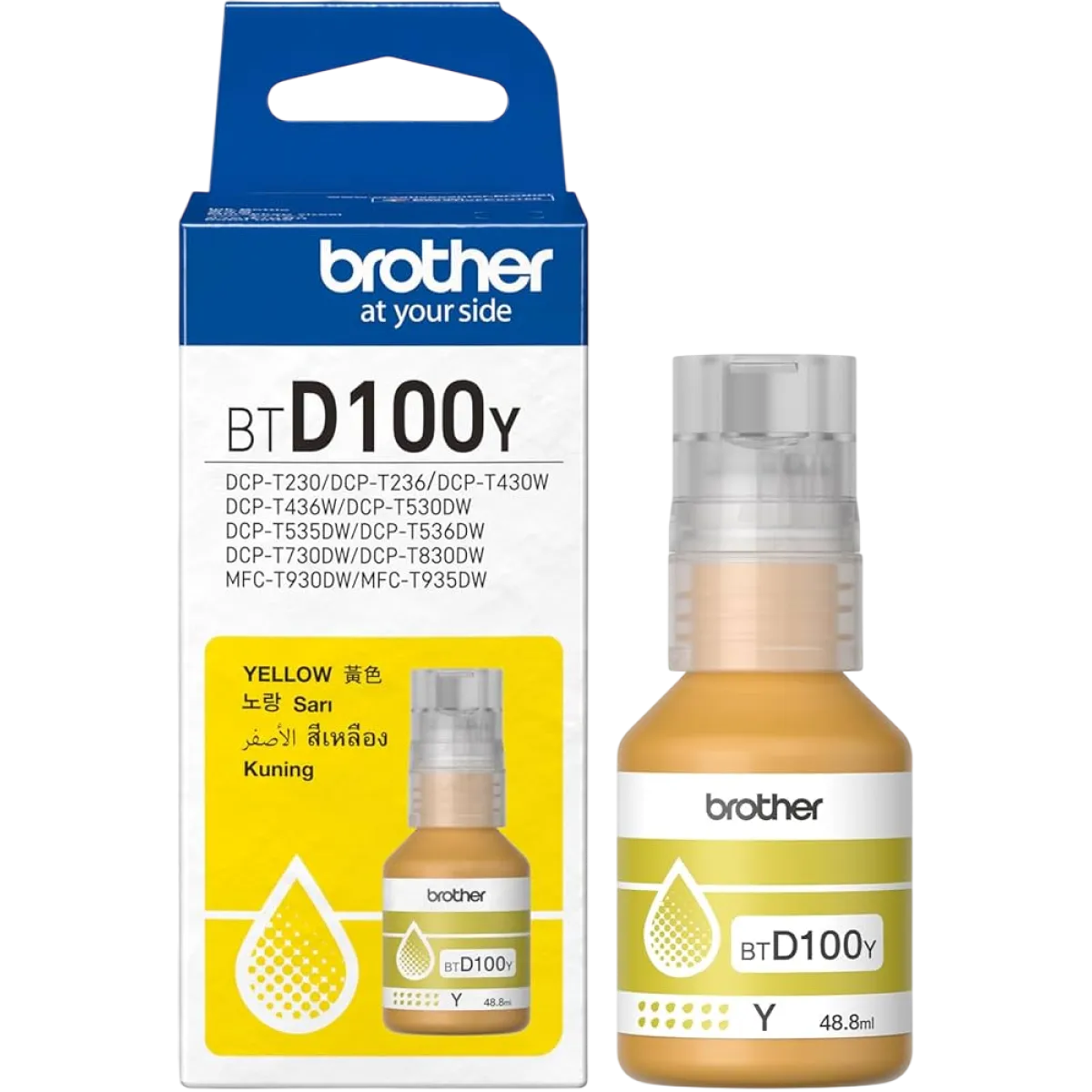 Brother (BTD100Y) Genuine Yellow Ink for Brother Printer DCP-T230, T430W, T530W