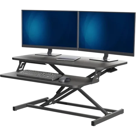 Fantech (D35) Adjustable Gas Spring Workstation Desk - Keyboard Tray-Black