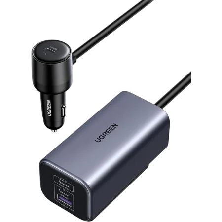 UGreen (35571) 150W 4Port Gan Fast Car Charger - 3x USB-C/ 1x USB-A - Grey