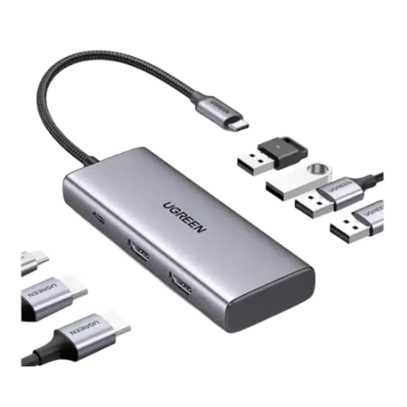 UGreen (45379) 7in1 HUB Adapter, HDMI & USB, Support Charging, USB-C - Silver