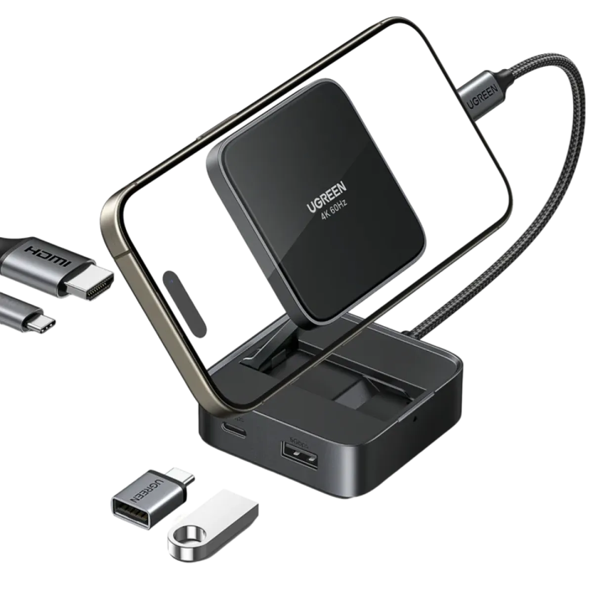 UGreen (35590) 4in1 USB-C Magnetic Hub Docking Station - Grey