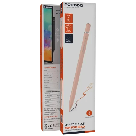 Porodo (PDWKZPO27PK) Magnetic Stylus Pen for Apple Ipad (2018-2024) - Pink