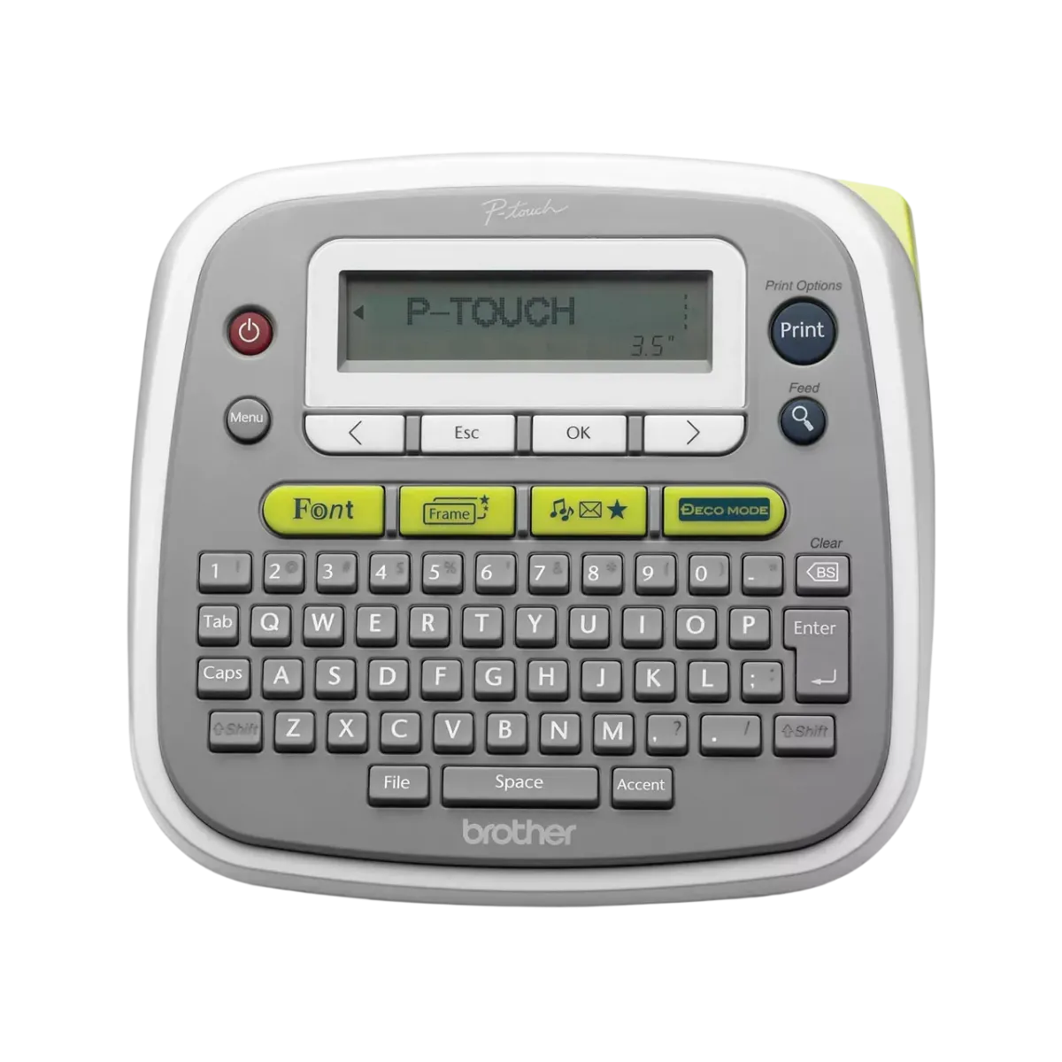 Brother (PT-D200AR) P-touch Handheld Labelling Machine - 12mm Laminated tapes - White