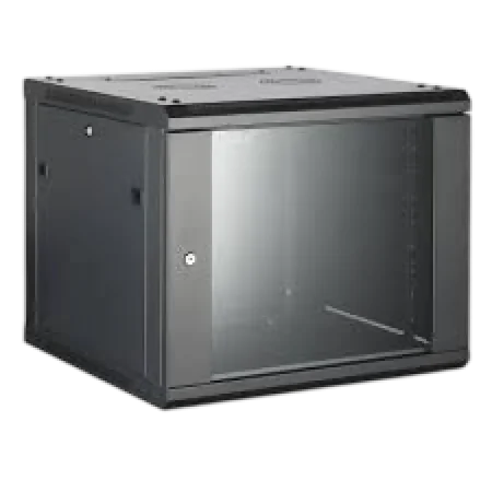 Unilink (UWR-12U-6045-BL-GL) Wall Mounted Cabinet 12U (W600*D450) - Black