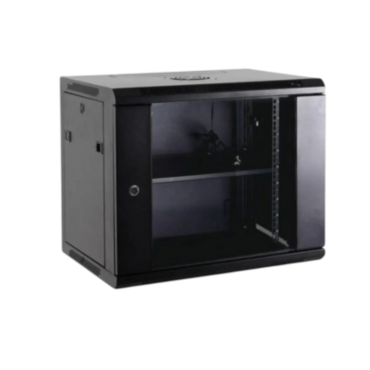 Unilink (UWR-12U-6060-BL-GL) Wall Mounted Cabinet 12U (W600*D600) - Black