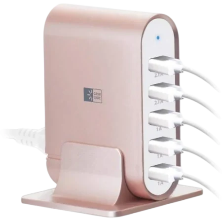 Case Logic (CL-CS-05-700-RG) Universal USB Charging Station - 7.1A - 5x USB - 2Yrs - Pink