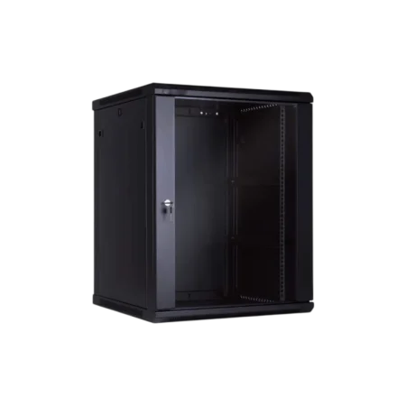 Unilink (UWR-15U-6060-BL-GL) Wall Mounted Cabinet 15U (W600*D600) - Black