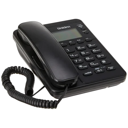 Uniden (AS6404) Corded Analog Desk Phone - Caller ID - Speakerphone - Black