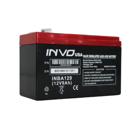 Invo (INBA129) UPS Rechargeable Valve Regulated Lead Acid Battery - 12v 9Ah - Black