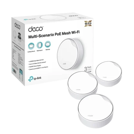 TP-Link Deco X50-PoE(3 Pack) AX3000 Whole Home Mesh WiFi6 System with PoE - White