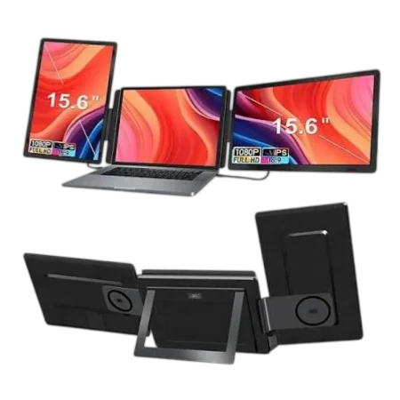 CEM (S78) 15.6'' Triple Portable Monitor - Laptop Screen Extender-1080P FHD- IPS - 3m -Black
