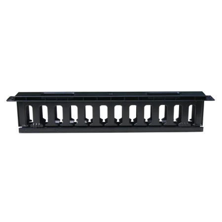 CEM Wire Manager Large 1U with Plastic cover - Cable Management Bracket - Black