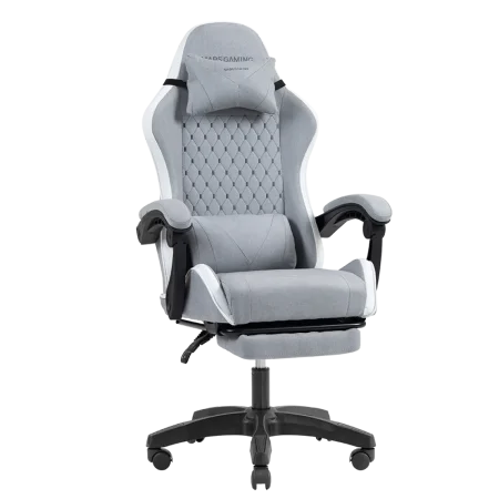 Mars (MGCXFGRW) Total Comfort Racing Fabric Gaming Chair - Grey/White
