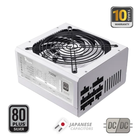Mars Gaming (MPZE750M) 750W Power Supply 80 Plus Silver - Fully Modular - ATX - White