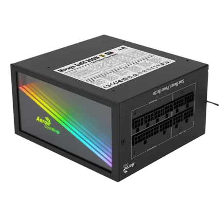 AeroCool Mirage Gold 850W Power Supply 80 Plus Gold - Fully Modular- ATX-Infinity Mirror ARGB-Black