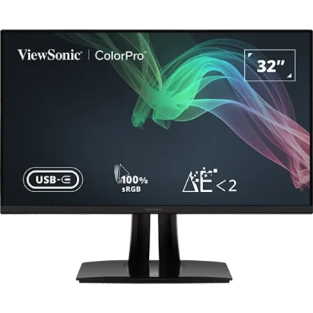 ViewSonic (VP3256-4K) 32" Monitor 4K Pantone Validated UHD - IPS - 5ms - 60Hz - 3Wx2 - 3Yrs - Black