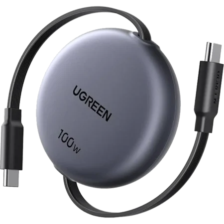 UGreen (65905) USB-C to USB-C RapidCharge 100W Retractable Cable - Black