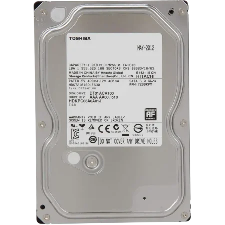 Toshiba (DT01ACA100) 3.5" 1Tb SATA3 6Gbps 7200Rpm Internal HDD