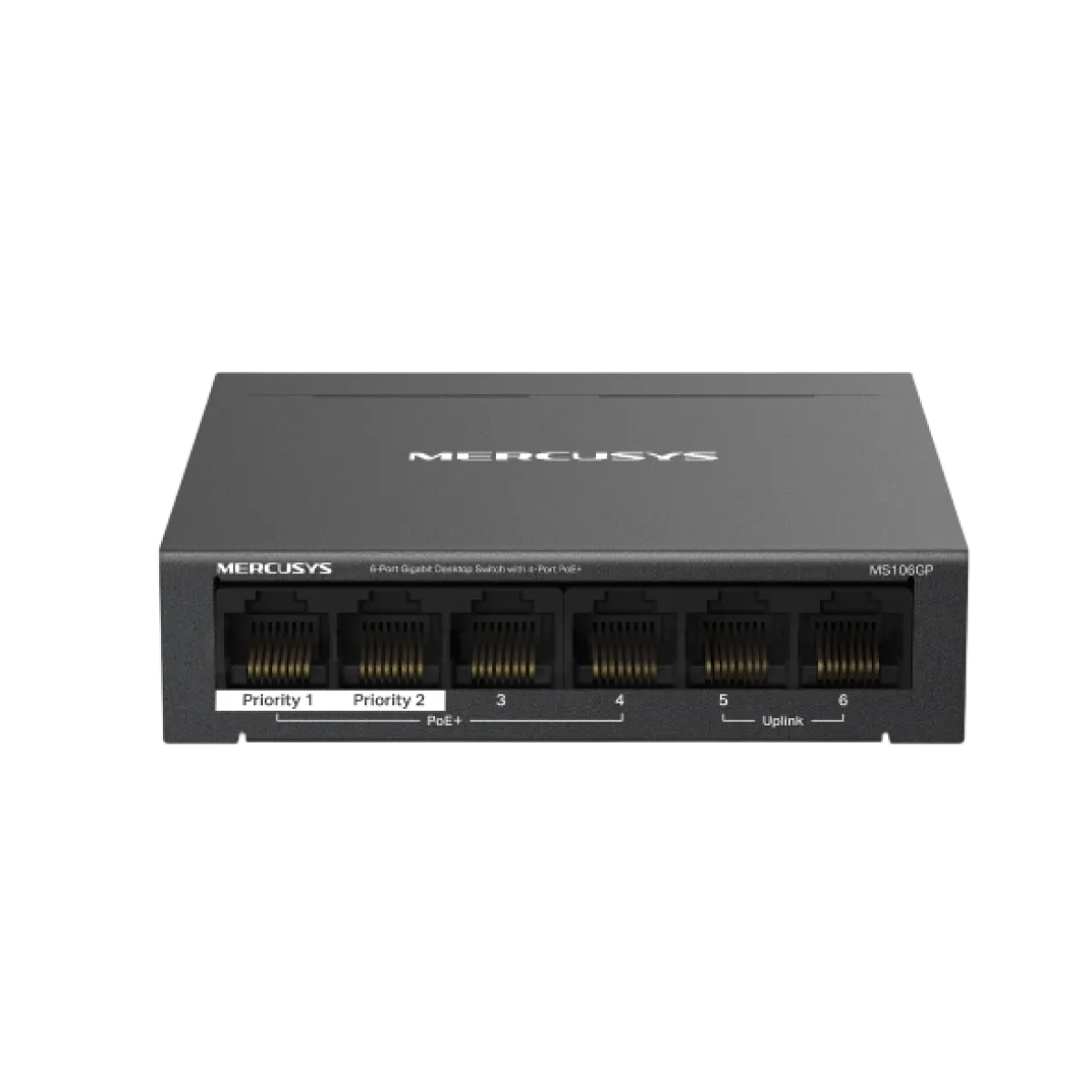 Mercusys by TP-Link (MS106GP) 6-Port Gigabit Desktop Switch - 4-Port PoE+ - Black