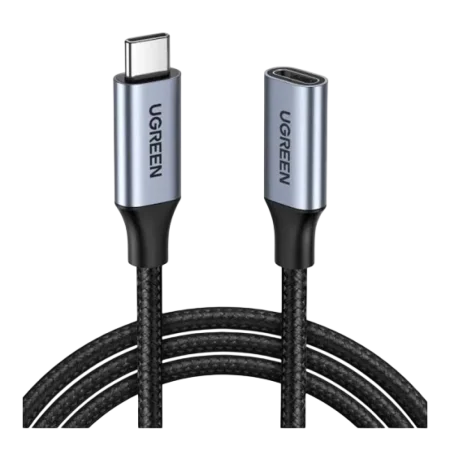 UGreen (45191) USB-C To USB-C Braided Extension (M-F) - 1m - Black