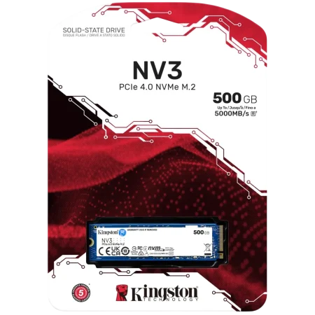 Kingston (SNV3S/500G) NV3 500Gb M.2 2280 NVMe PCIe Gen 4.0x4, 3Y - Blue PCB