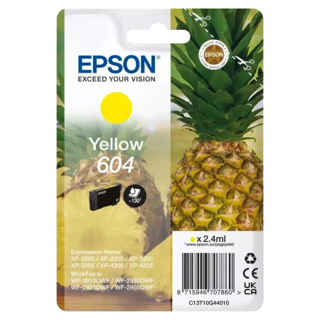 Epson (C13T10G44010) Genuine 604 Expression Home Yellow Ink - 2.4ml