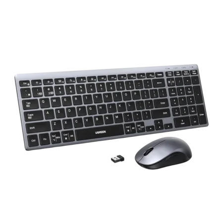 UGreen (85513) MK552 Multimode Rechargeable Wireless Keyboard & Mouse Combo, US Layout - Black