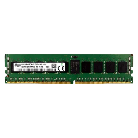 SKhynix (HMA41GR7MFR4N-TF) 8Gb DDR4 PC4-17000 RDimm Single Sided RAM 288pin 1.2V - Green PCB