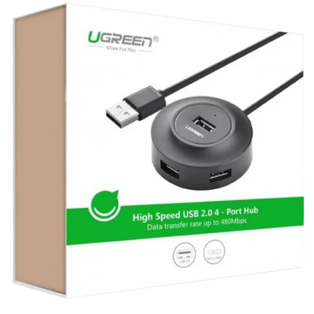UGreen (20277) USB2.0 4-Ports Hub - 1m - Black
